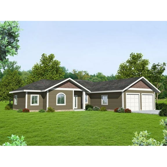 001-3633: Ranch Traditional 3 Bed, 2 Bath Luxury Home Plan, 1575 Sq Ft: Full Blueprints with License to Build by Home Plan Marketplace - Lesuto