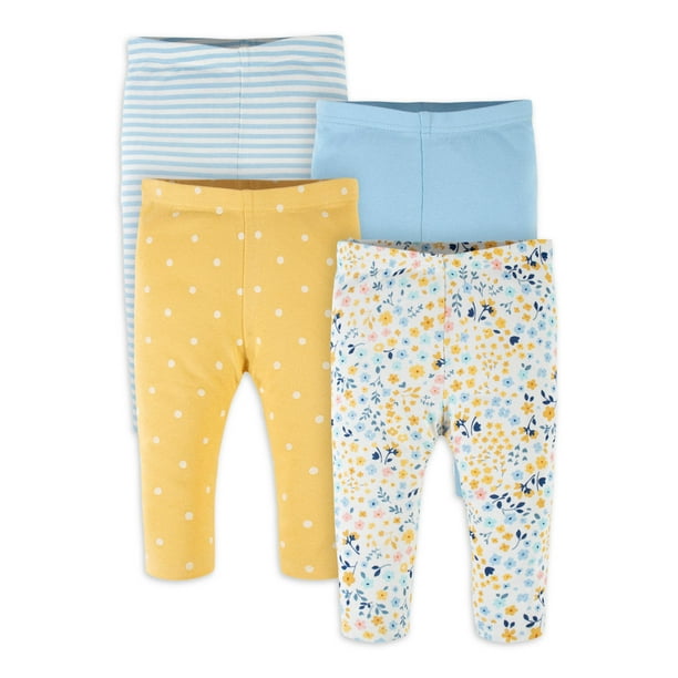 Gerber Baby Girl Pants, 4Pack (Newborn24 Months)