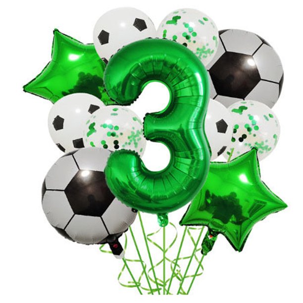 Juego de fútbol Digital verde, globo de película de aluminio, Fiesta Temática de la Copa del Mundo, decoración de cumpleaños, 12 Uds.,3