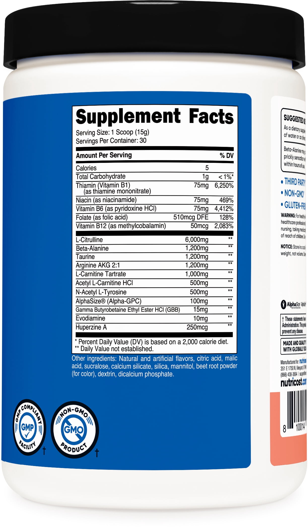 Nutricost Stim-Free Pre-Workout Supplement Powder, 30 Servings (Pink Lemonade)
