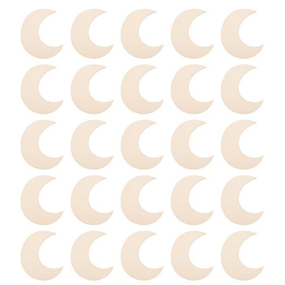 OUNONA Tranches de Bois en Forme de Lune Non Finies 50Ensemble pour Projets Diy Kaki
