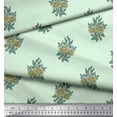 thumbnail image 2 of Soimoi Rayon Fabric Leaves & Floral Block Print Sewing Fabric Yard 56 Inch Wide, 2 of 3