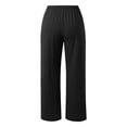 thumbnail image 3 of Women's Casual Pants Straight Leg Comfortable Elastic Waist Soft Trousers Versatile Daily Wear Stretchable Breathable Pure Color plus Size Casual Pants Rompers for Women Womens Pants Petite Casual, 3 of 4