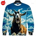 thumbnail image 1 of Sudadera con capucha con estampado 3D de cabras gritando de Harajuku, sudadera con cuello redondo con gráfico de ovejas, sudadera con capucha divertida para niños, sudadera con cuello redondo, 1 of 5