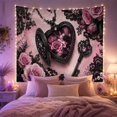 thumbnail image 2 of Heart Locket Scene with Key Pearls and Roses, Romantic Vintage Style for Gothic Decor Fans, Dark Wall Decor, Halloween Gift, Tapestry Wall Hanging for Bedroom and Dorm, 2 of 7