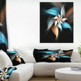 thumbnail image 1 of Art Numérique Bleu Marron Fleurs Fractales - Impression sur Toile Florale, 1 of 3