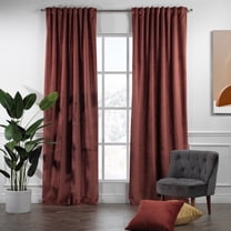 3S Brother's Solid Luxury Matte Velvet Soft Curtains Set of 2 Panels Hanging Back Tap & Rod Pocket Home Décor Bedroom Kitchen Office Windows Room Darkering ( Carmine-Crimson-52"x120")