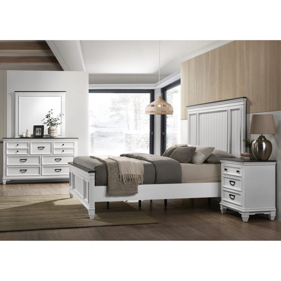 Queen-sized Bedroom Set with Chic Shiplap Details / Enhance Bedroom Decor with Style