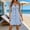 *Blue, variant on ClodeEU Women's Summer Short Sleeve V Neck Button Front Stripe Dress ,Casual Striped Midi Dress Yellow,Womens Plus M