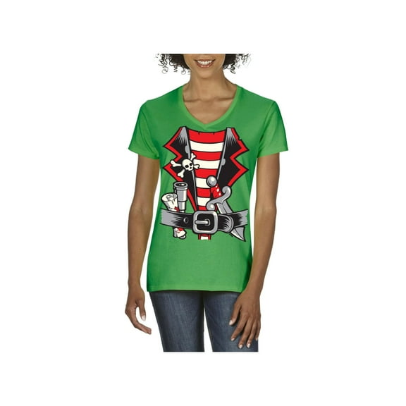 Women's T-Shirt V-Neck Short Sleeve - Pirate Costume