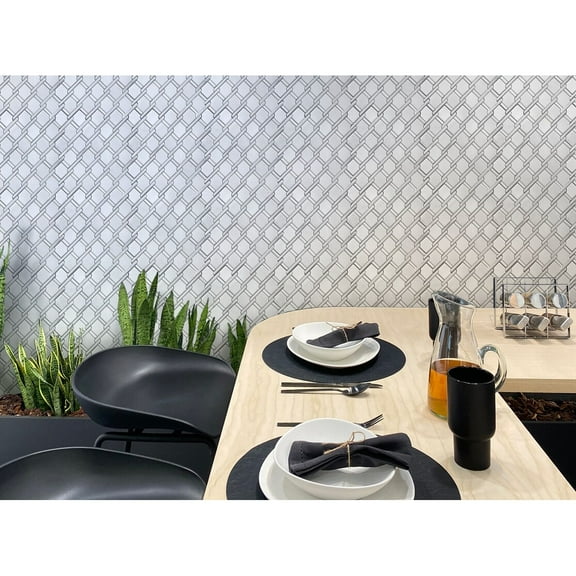 Apollo Tile   5 Pack White 11-in. x 12.2-in. Polished Marble Mosaic Tile (4.66 Sq ft/case)