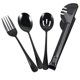 thumbnail image 1 of Stainless Steel Serving Utensils 1Set Black with Ergonomic Grip for Kitchen Use, 1 of 4