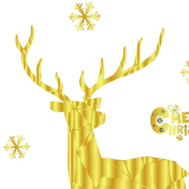 fastboy Christmas Glueless Static Stickers Snowflake Elk Deer Xmas Tree Decals Window Tatto Murals