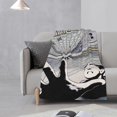 thumbnail image 4 of Manta con estampado multicolor, manta de franela súper suave, ligera y esponjosa, manta de cama con forro plateado, dedos pequeños rígidos, 4 of 8