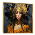 thumbnail image 2 of Designart "Queen of Gods Woman in Gold and Black III" Fashion Framed Wall Art - Glam Gold Woman Abstract Entryway Framed Wall Art Print, 2 of 6