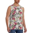 thumbnail image 2 of Fotbe Roses Mixed Zebra Men's Camiseta sin Mangas Estampada para Hombres, Playera Casual para Gimnasio, Entrenamiento, Playa-Small, 2 of 7