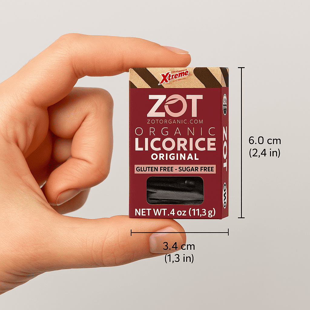 ZOT 100% pure Organic Licorice extr., Original flavor, 0.4 oz flip-top box, Set of 5