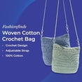 thumbnail image 5 of SAGEFINDS Crochet Crossbody Bag, Women's Shoulder Purse with Adustable Strap, 100% Cotton - Blue, 5 of 6