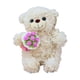 thumbnail image 1 of Funda de almohada con forma de osito de peluche con flores | Terciopelo suave, soporte cómodo, decoración elegante, hogar acogedor, idea de regalo, ideal para sala de estar,, 1 of 1