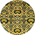thumbnail image 1 of Ahgly Company Indoor Round Abstract Golden Brown Yellow Abstract Area Rugs, 5' Round, 1 of 6