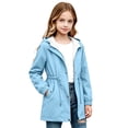 thumbnail image 5 of ZBSOKO Girl Rain Jackets Waterproof Hooded Windbreaker Cinched Waist Full Zip Outdoor Raincoats with Pockets for Hiking Sizes 5-16 Years, 5 of 6