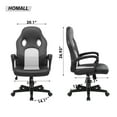 thumbnail image 3 of Homall Gaming Chair Leather Office Chair High Back Ergonomic Adjustable Swivel Executive Computer Chair Rolling Task,White, 3 of 7