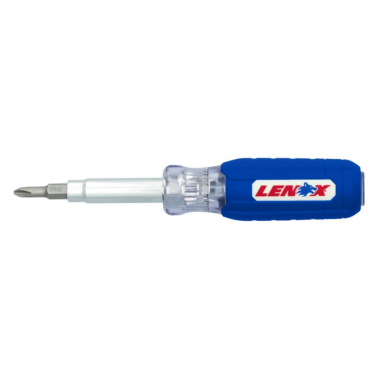 Lenox, Multi-Bit Screwdriver, LXHT68005, Blue, In-Handle Storage
