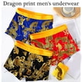 thumbnail image 3 of YIGSECU Soft Stretchy Men's Boxers Briefs with Chinese Dragon Pattern Underpants Shorts, 3 of 16