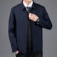 thumbnail image 2 of Chaqueta bomber para hombre, chaquetas de negocios ajustadas, prendas de vestir exteriores, chaquetas casuales de primavera y otoño, abrigos de negocios para hombre de cuello alto de color sólido, 2 of 4