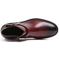 thumbnail image 3 of Santimon Monk Strap Leather Shoes Casual Chelsea Boots Dress Oxford Boots Ankle Boots Red 11 US, 3 of 8