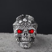 Aellinatey Skull Shaped Adjustable Rings Alloy Material Finger Rings Gift for Women Man