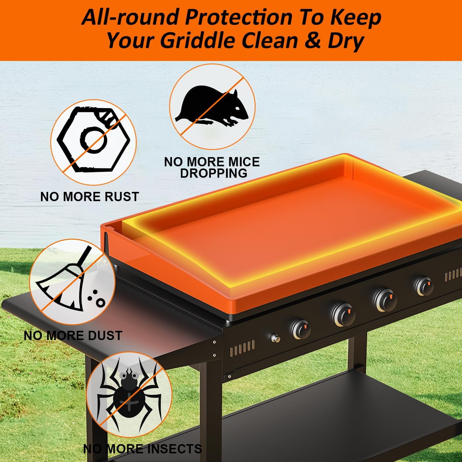 36" Silicone Griddle Mat, Upgrade Full-Edge Top Covers for Blackstone, Seasoning Cooking Protective Cover, Reusable and Durable
