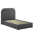 thumbnail image 3 of Keynote Upholstered Fabric Curved Twin Platform Bed in Heathered Weave Slate, 3 of 9