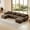 Chocolate, variant on 4-seater U-shaped Boneless Sofa 32D High Density Sponge Bottom Anti-Slip Design,No Assembly Required Ergonomic Design,Free Combination Full-compression Vacuum Packaging for Living Rooms (Chocolate)