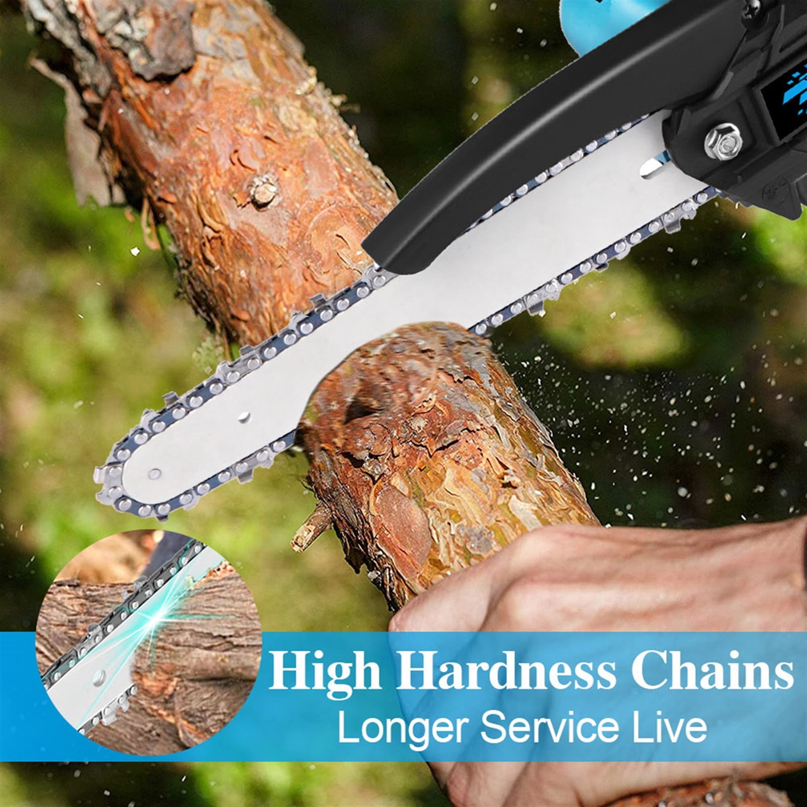 8 Inch Brushless Electric Chain Saw Mini Chainsaw Cordless Wood Cutter Pruning Garden Trimmer Power Tools For 18V Battery