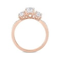 thumbnail image 2 of 1.80 Carat (Ctw) Lab-Created Three-Stone Oval Moissanite Engagement Ring in 10K Rose Gold for Women, 2 of 6