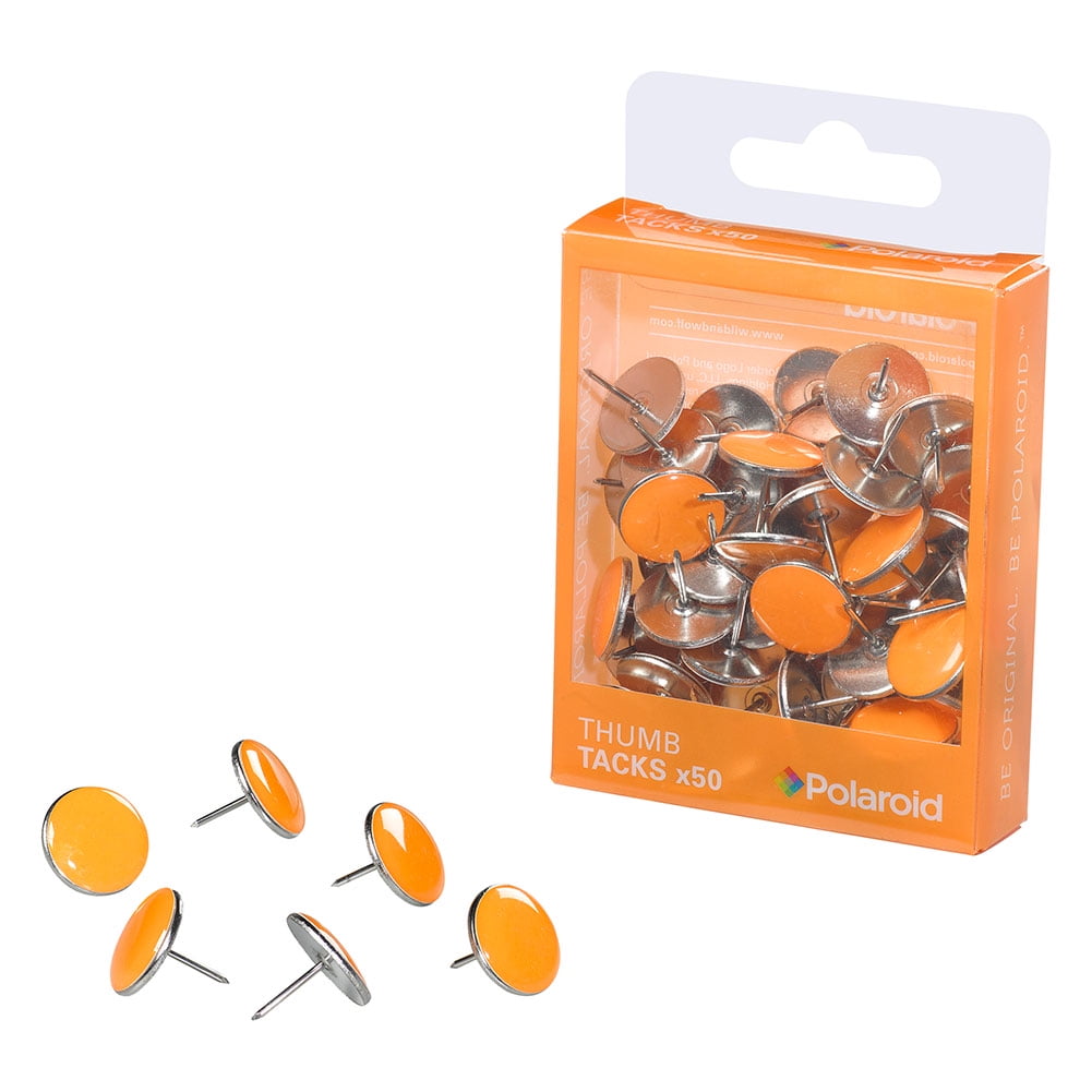 Orange Large Round Thumb Tacks 50ct
