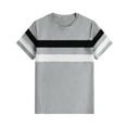 thumbnail image 6 of YLSDY Men's Color Block Short Sleeve Tee Shirts Casual Crewneck T Shirt Trendy Summer Tops Fashion Stripes Casual Tops Regular Fit Athletic Tees Gray XL, 6 of 8