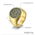 thumbnail image 3 of Pentagram of Solomon Rings for Men Patron Saint Ring Archangel Raphael Sigil Divine Healer 14K Yellow Gold Male Jewelry, 3 of 8