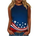 thumbnail image 2 of Frostluinai Chemises pour Femmes Chemises Rouges Blanches et Bleues Débardeurs Sans Manches à Étoiles Rayées Col Ras du Cou Débardeurs du 4 Juillet T-Shirts Grande Taille, 2 of 5