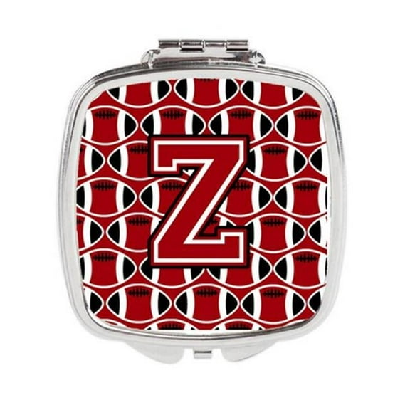 Carolines Treasures  Letter Z Football Red - Black & White Compact Mirror