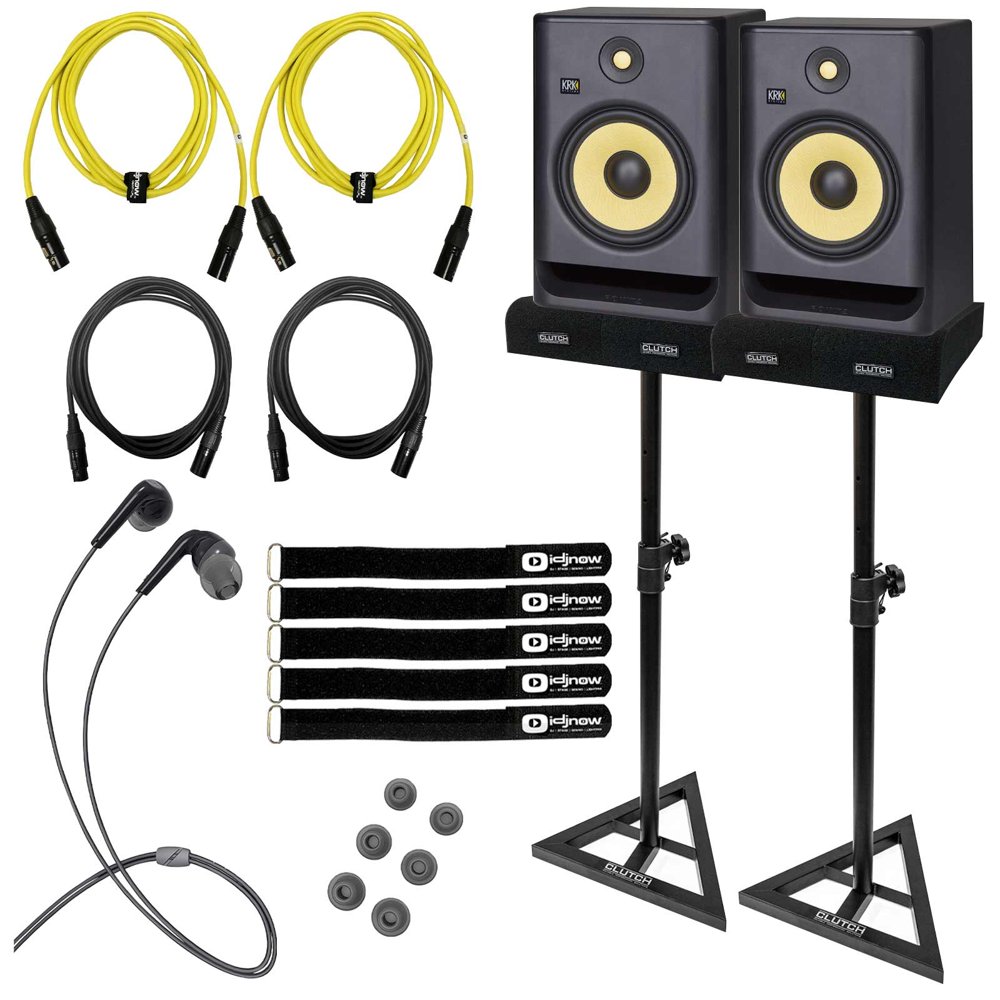 KRK Rokit 8 G4 RP8G4 8" Powered Studio Monitor Speakers Package