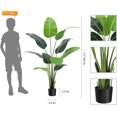 thumbnail image 3 of 5ft (60 pulgadas) artificial bird of paradise plant - ideal indoor & outdoor moderno decor, faux plants home o oficina, perfect housewarming gift con 10 trunks y faux leaves (1 pack), 3 of 7