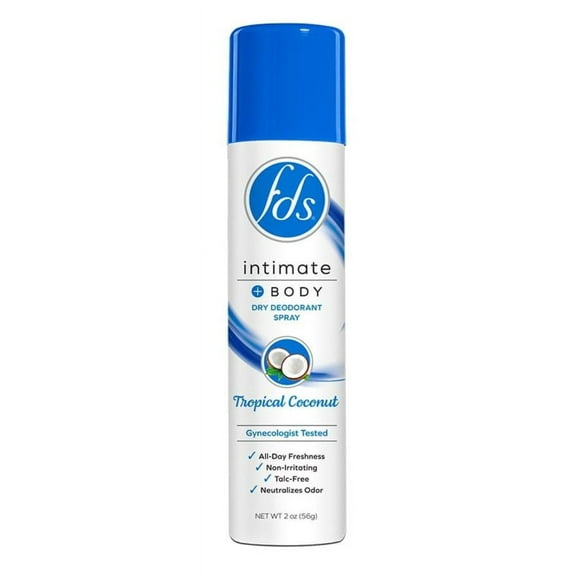 Fds Intimate   Body Dry Spray Deodorant Tropical Coconut 2oz