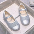 thumbnail image 6 of Fesfesfes Princess Style Comfortable Low Heel Dress Footwear for Girls,Cute Crystal Bow Dress Shoes with Pearl Details for Holiday and Wedding Events(Silver#3,6-6.5 Years), 6 of 6