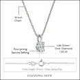 thumbnail image 5 of Dazzlingrock Collection IGI Certified 1.00 Cttw Oval Solitaire Lab Grown White Diamond 4 Prong Pendant Necklace with 18 inch Gold Chain for Women in 10K Solid White Gold, 5 of 6