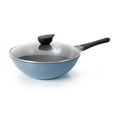 thumbnail image 1 of Neoflam 12-Inch Eela Chef`s Pan with Glass Lid and Ecolon Non-Stick Coating, Deep Blue, 1 of 5