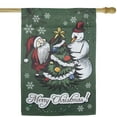 thumbnail image 3 of Northlight Merry Christmas Santa and Snowman Outside House Flag 28" x 40", 3 of 7
