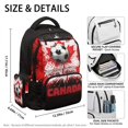 thumbnail image 5 of FUIALDOLG Canada Soccer Splash Pattern Kids School Backpack with Multi Pocket, Multi-Pocket Lightweight 17 Inch School Bag for Elementary Travel, 5 of 9