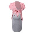 thumbnail image 4 of asdoklhq Maternity Dresses for Women Plus Size,Ladies Solid Color Suspender Skirt Short Sleeve Frenulum Top Maternity Breastfeeding Dress Suit, 4 of 9